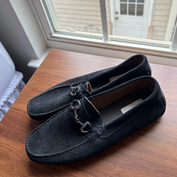 Men\'s Navy Suede Bit Loafers main image 5